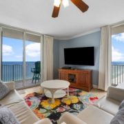 22-web-or-mls-16819-Front-Beach-Rd-2001-26 Panama City Beach vacation rental condo with Gulf view, dining area, and beachfront balcony