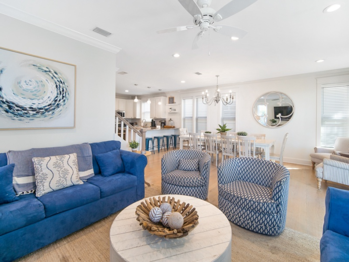 Beauty and the Beach living room | Emerald Beach Rentals