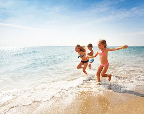 Family enjoying a Labor Day beach vacation in Panama City Beach Florida