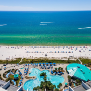 Pool and ocean view from condo